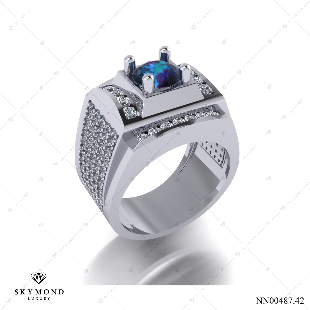 nhẫn nam gắn đá