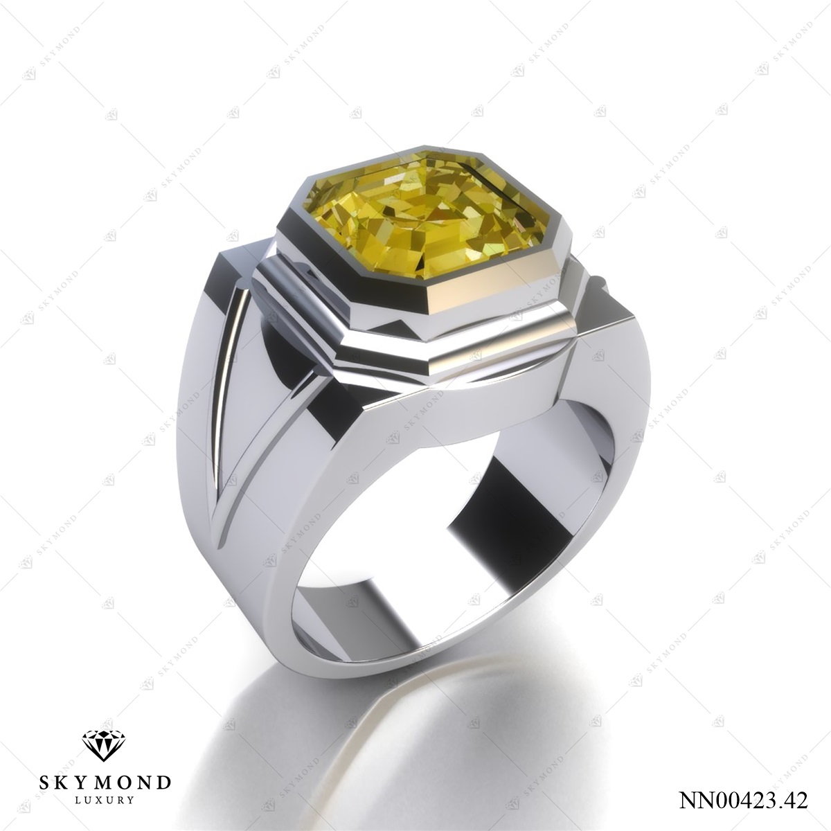 nhẫn nam gắn đá quý màu cam