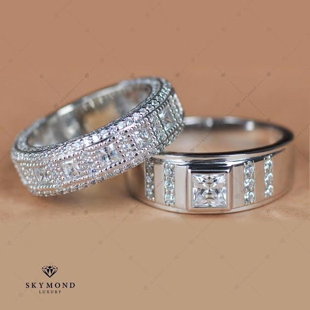 nhẫn cưới vàng trắng