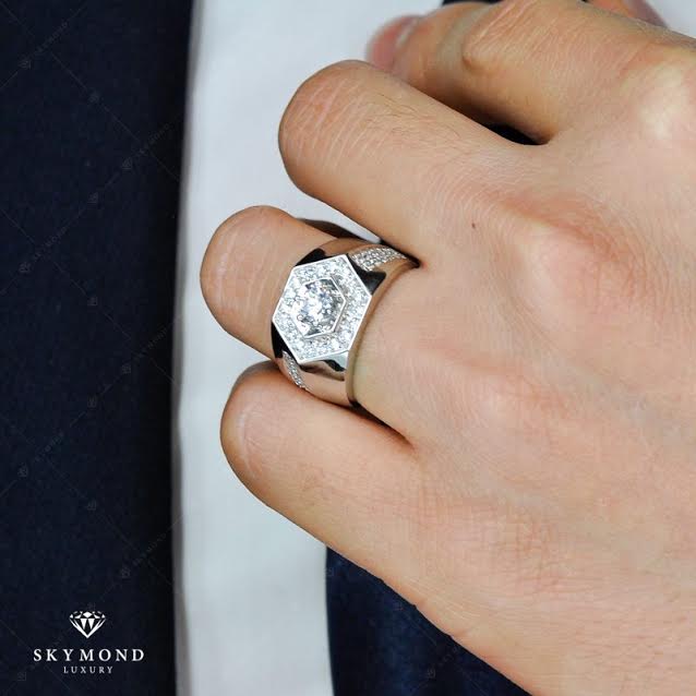 nhẫn nam vàng trắng