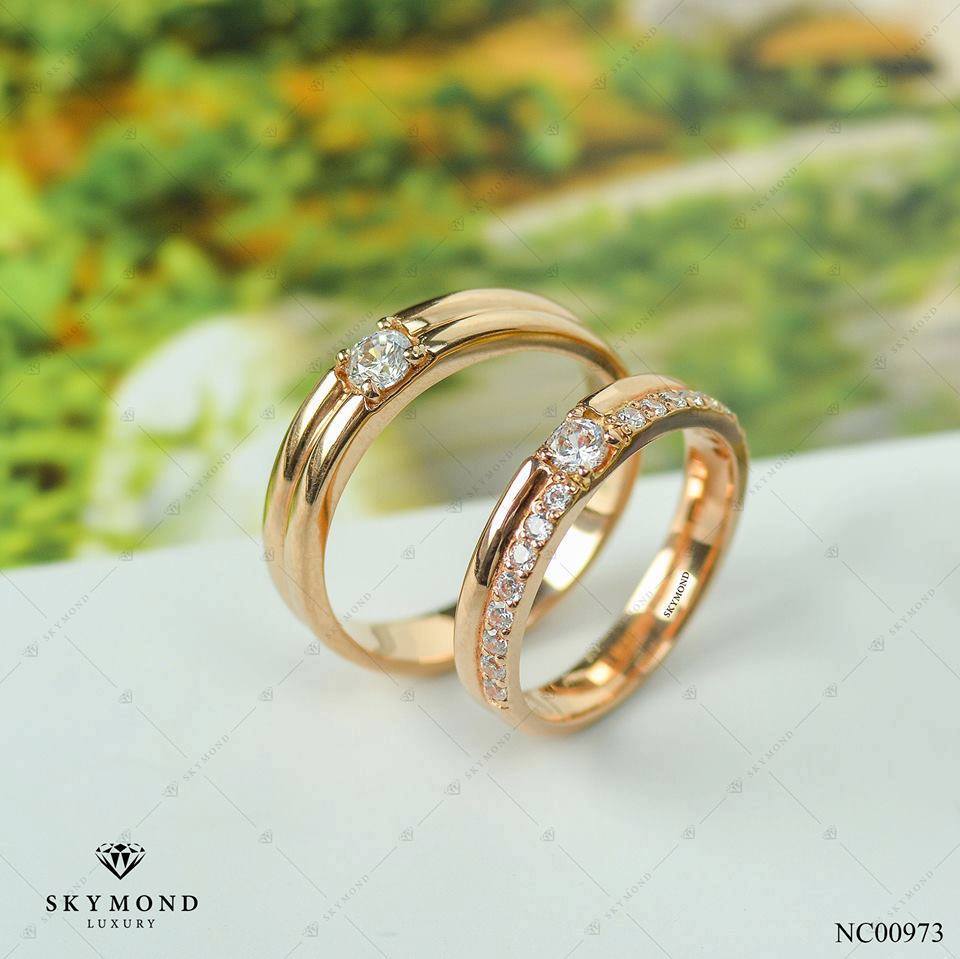 nhẫn vàng 14k gắn đá Swarovski