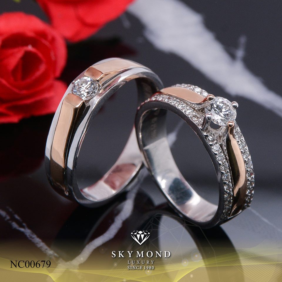 nhẫn cưới vàng ghép