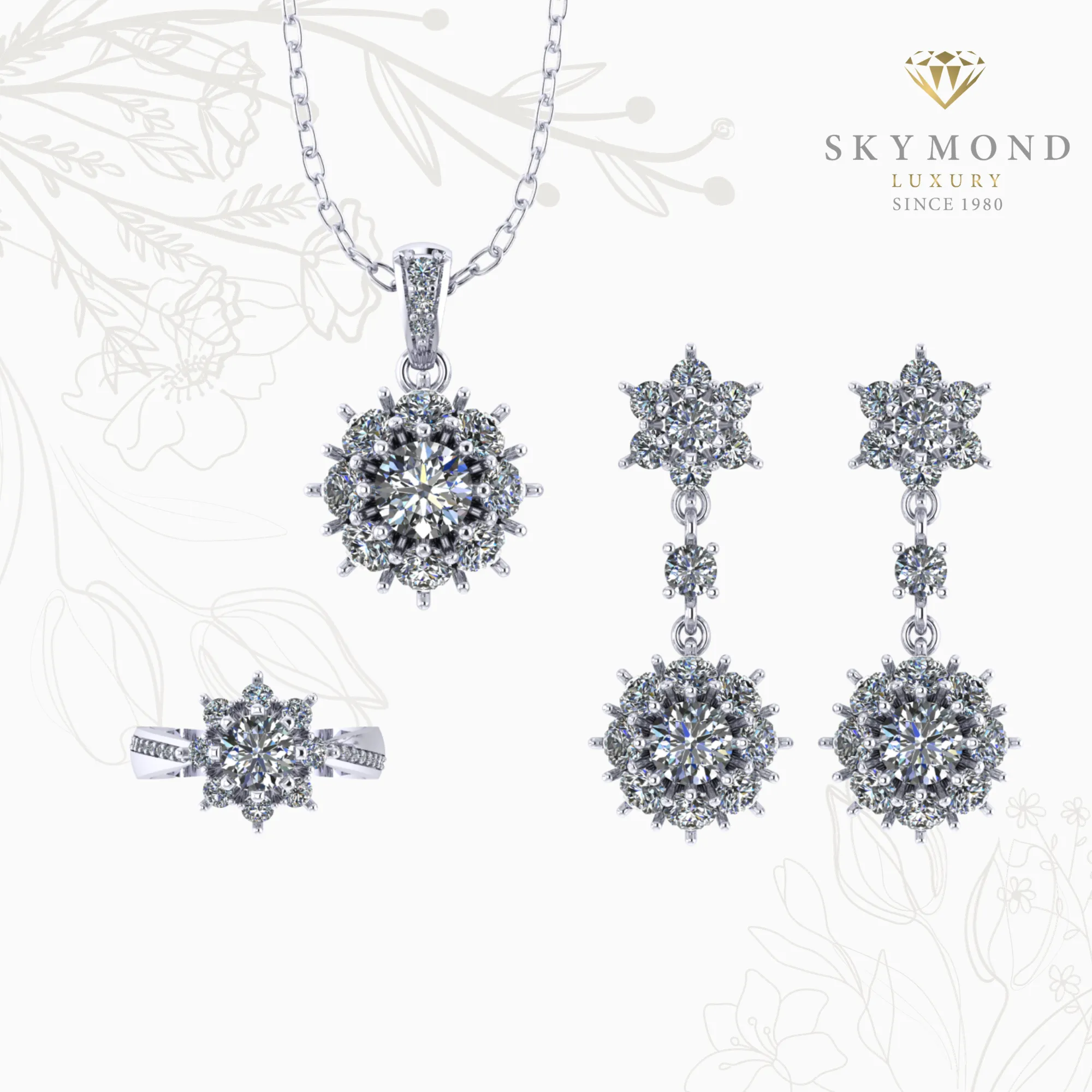 bộ trang sức platin bạch kim