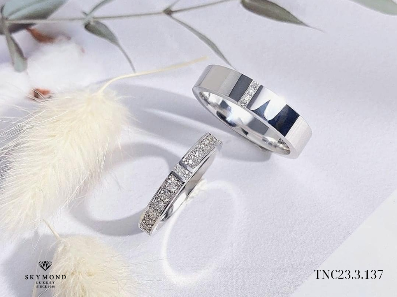 cặp nhẫn cưới bạch kim đẹp