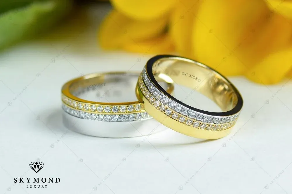 nhẫn cưới vàng ghép