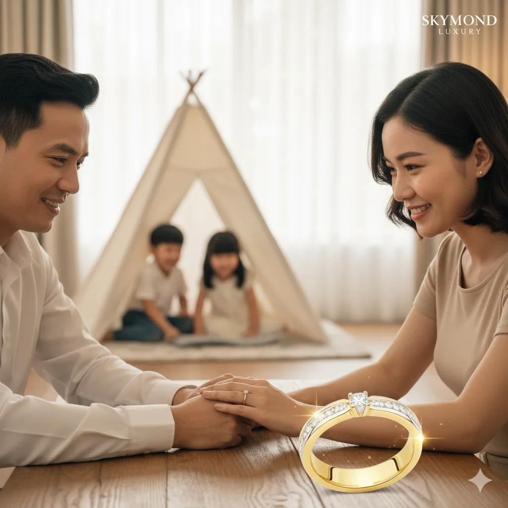 nhẫn kỷ niệm cưới giúp gắn kết gia đình