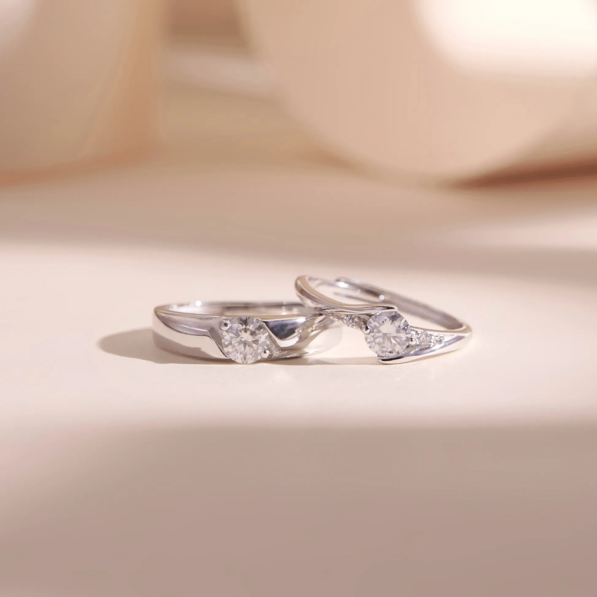 nhẫn bạc đôi skymond