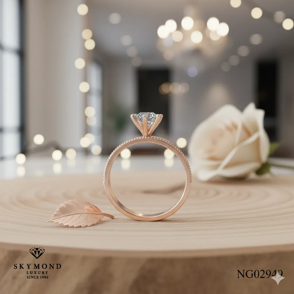 nhẫn nữ vàng hồng