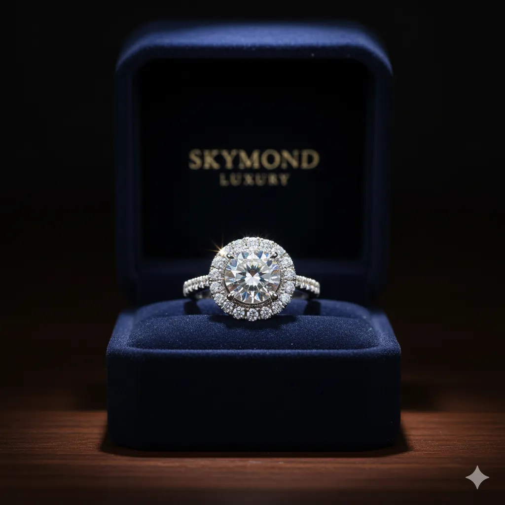 nhẫn cầu hôn pave