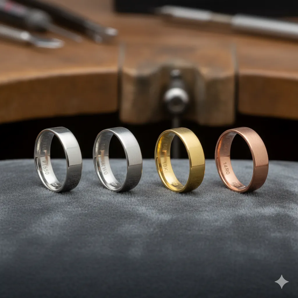 so sánh chất liệu vàng 18k và bạch kim