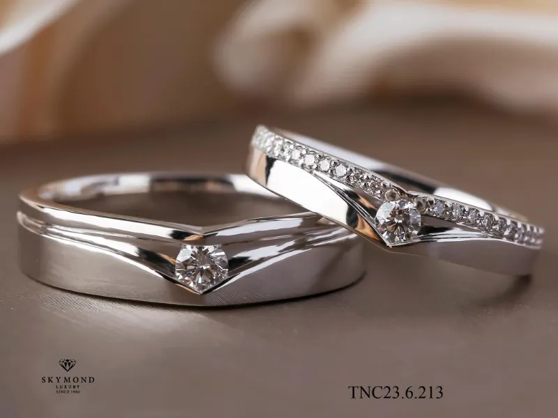 nhẫn cưới bạch kim skymond