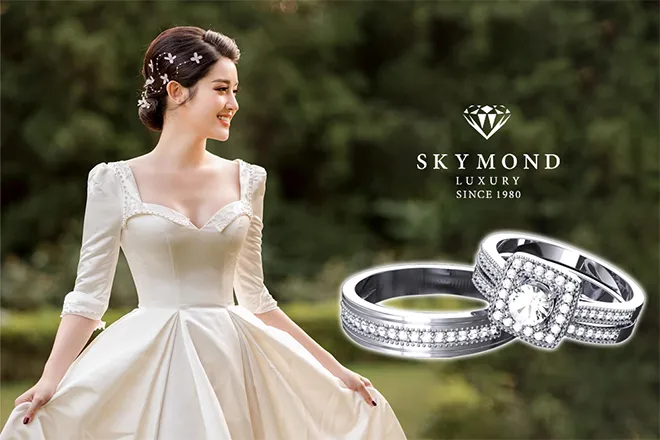 nhẫn cưới bạch kim skymond luxury